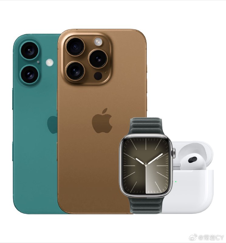 据报道，苹果将在9月10日的发布会上发布iPhone16、Apple Watch Series10和AirPods4。配图