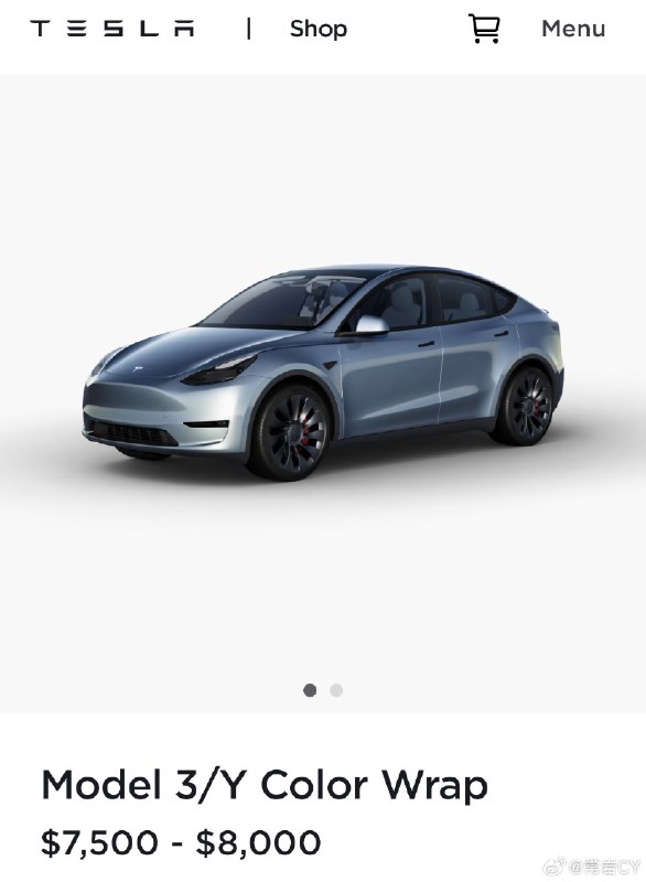 特斯拉在美国开始向Model 3/Y提供官方改色服务。配图
