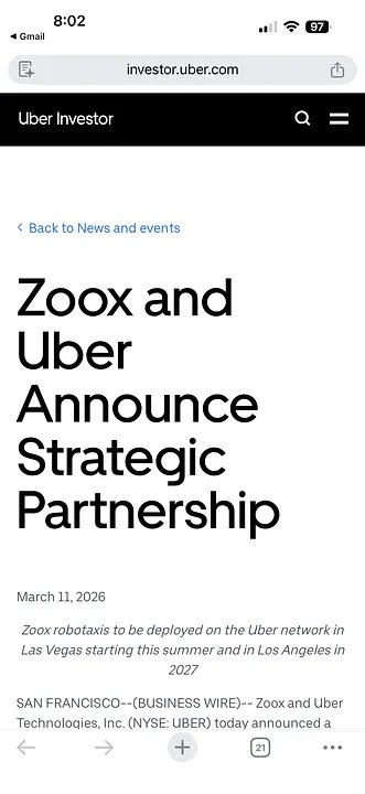 特斯拉或成Zoox自动驾驶技术潜在合作伙伴配图