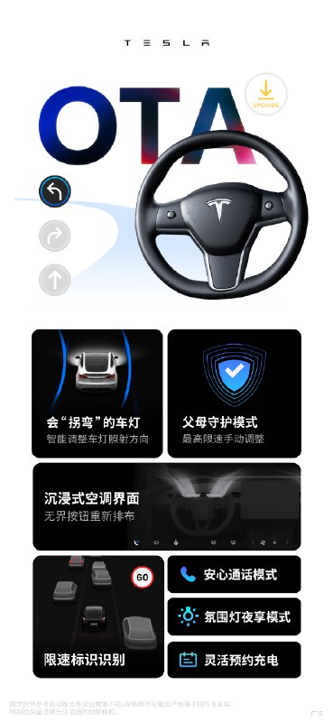 特斯拉大灯💡会“拐弯”啦！配图