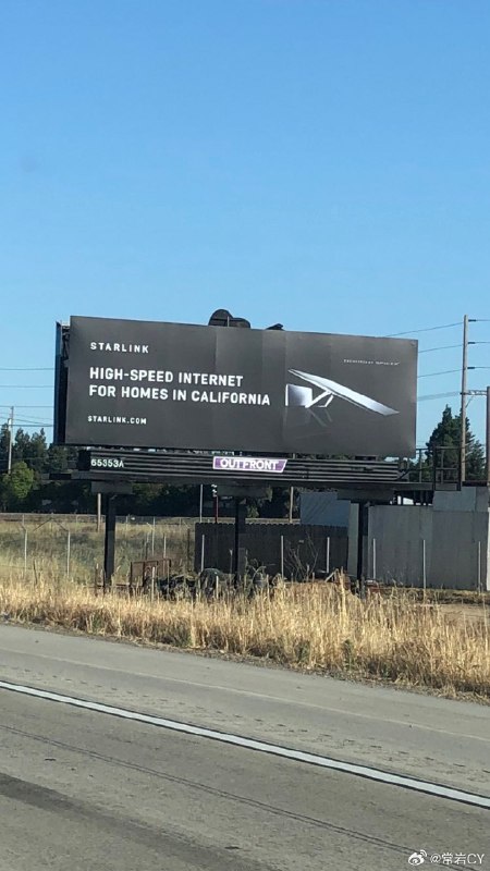SpaceX 在加州给 Starlink 做了广告。配图