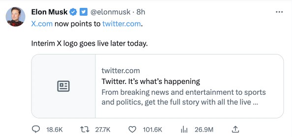 马斯克已经把 X.com 定向到了 Twitter.com。配图