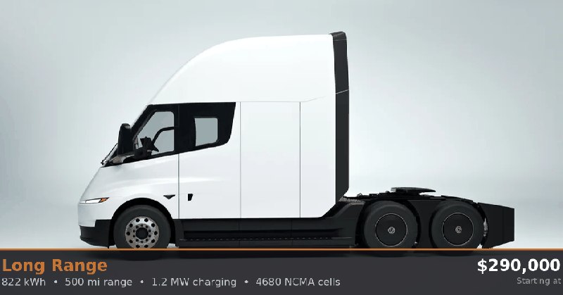 加州监管文件确认 Tesla Semi 电池容量配图