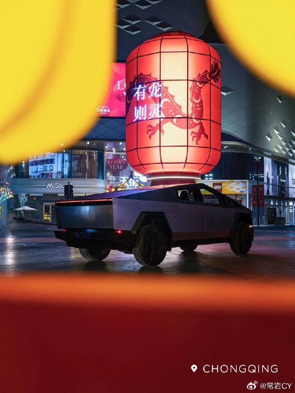 Cybertruck这组官方地标海报很有感觉。配图