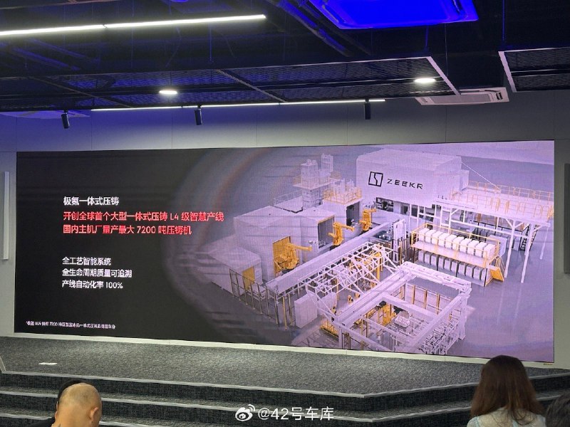 极氪的一体式压铸亮相了。配图