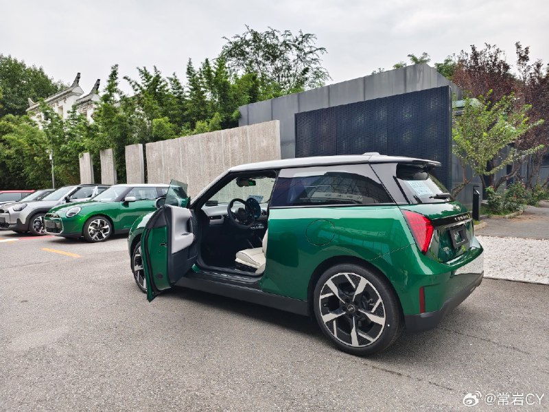 我的电动 MINI Cooper 到手了。配图