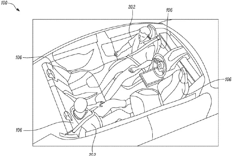 特斯拉正在为其即将推出的全自动Robotaxi申请使用旋转座椅的监管批准。该车型可能没有传统的方向盘或踏板，乘客（包括驾驶员）可以在行驶时面对面坐着。配图
