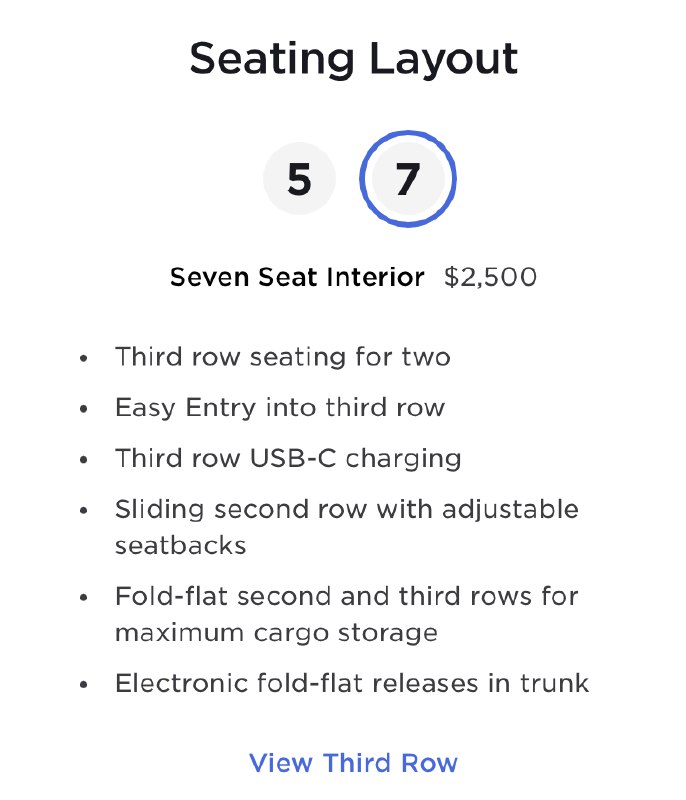 NEWS: @Tesla has reduced the price of the Model Y seven seat option by $500 to $2,500 in the US.配图