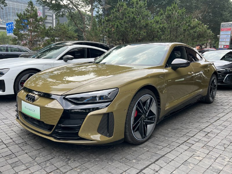 奥迪 RS e-tron GT 极速挑战的视频大家应该看了吧网页链接，我们这辆试驾车是一辆非常少见的绿色奥迪 RS e-tron GT，非常帅气，而且还选装了碳纤维车顶、外后视镜+碳陶刹车，硬件拉满。配图