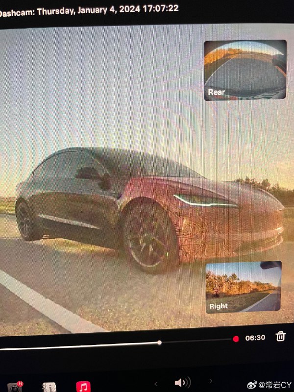 全新Model 3 Performance的伪装车被拍到。配图