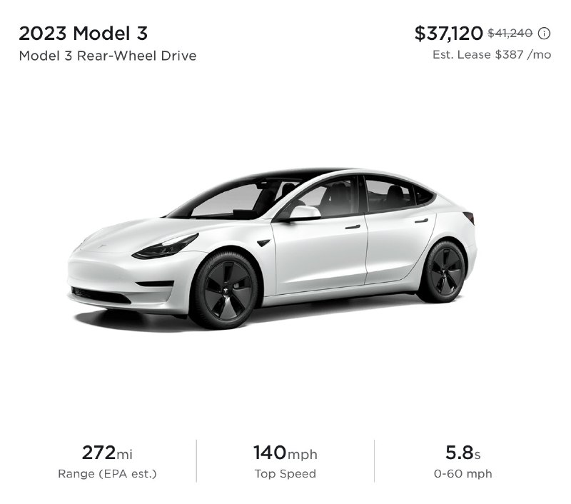 With this new discount it means this Model 3 below now start at $29,620 including the federal EV tax credit (for those eligible). Include local incentives from states like California or Colorado and the price can get down to about $24,620. A Honda civic starts at $23,750. https://twitter.com/SawyerMerritt/status/1677509260610093058配图