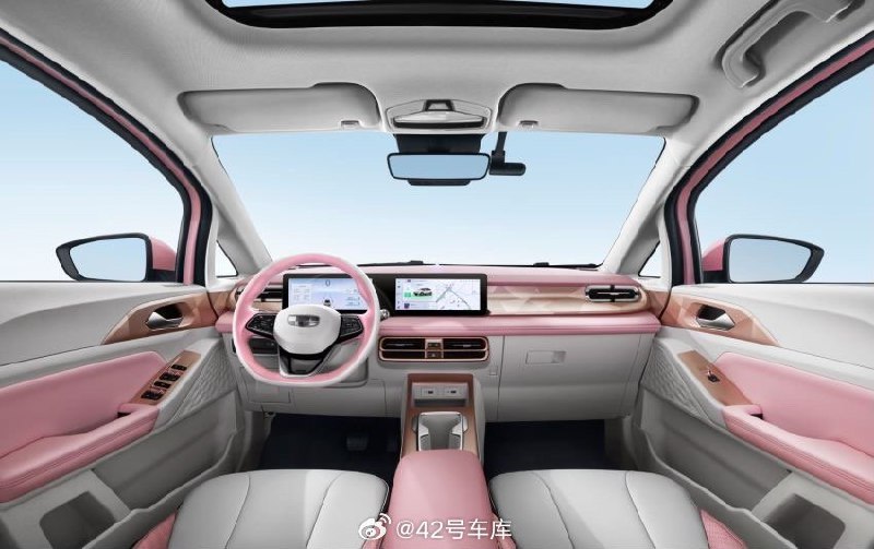 再来看一下几何 E 萤火虫的内饰设计：配图