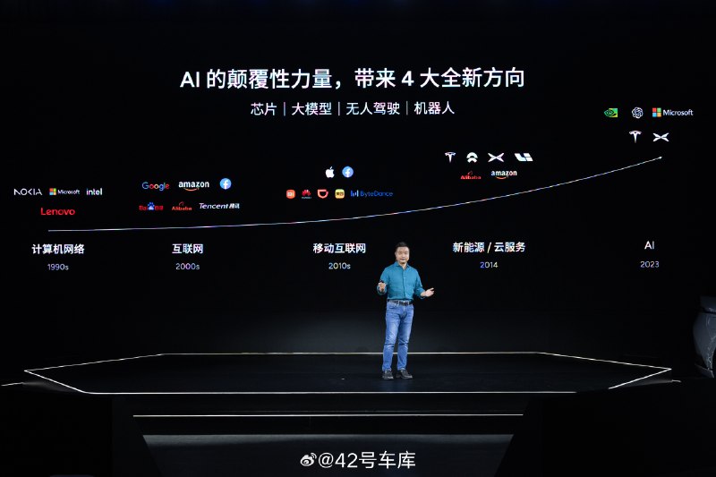 何小鹏说：在美国，大家都在努力把端到端做好；看国内，发现大家都在卷周销量榜。配图