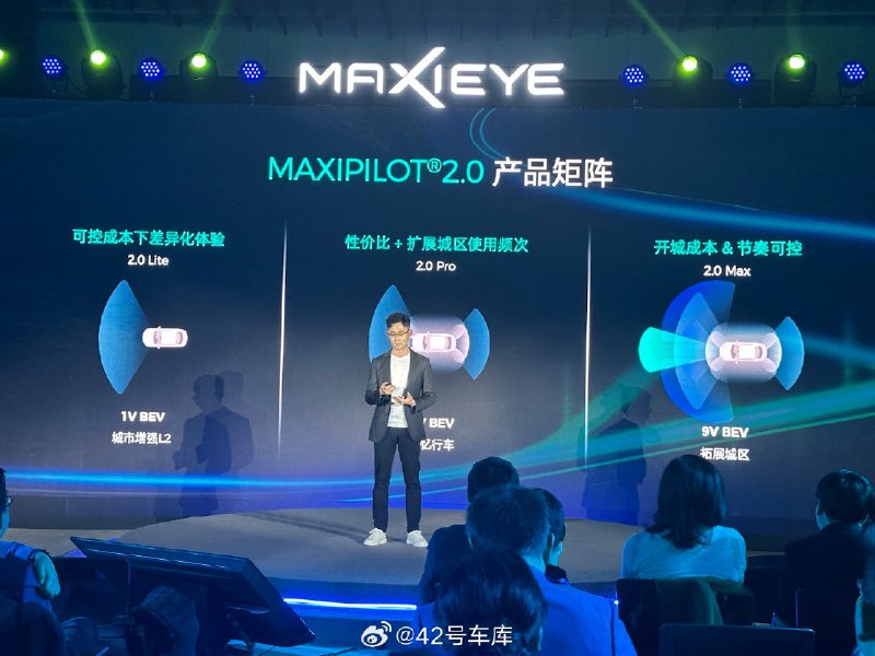 MAXIEYE 智驾科技发布了 MAXIPILOT 2.0 产品矩阵，分为 Lite、Pro 和 Max 三个版本。配图